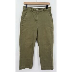 Everlane Pants Womens 6 Green Cropped Straight Short Chino Preppy